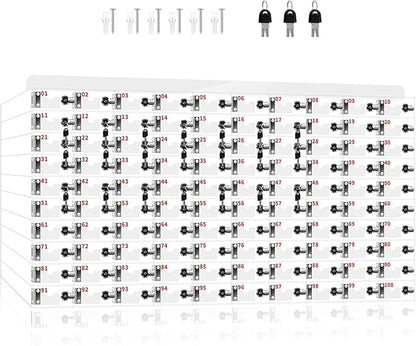 100 Slots Cell Phone Locker Box for Classroom Clear Acrylic Cell Phone Storage Cabinet with Door Locks and Keys for Classroom School Students Office Factory Employees