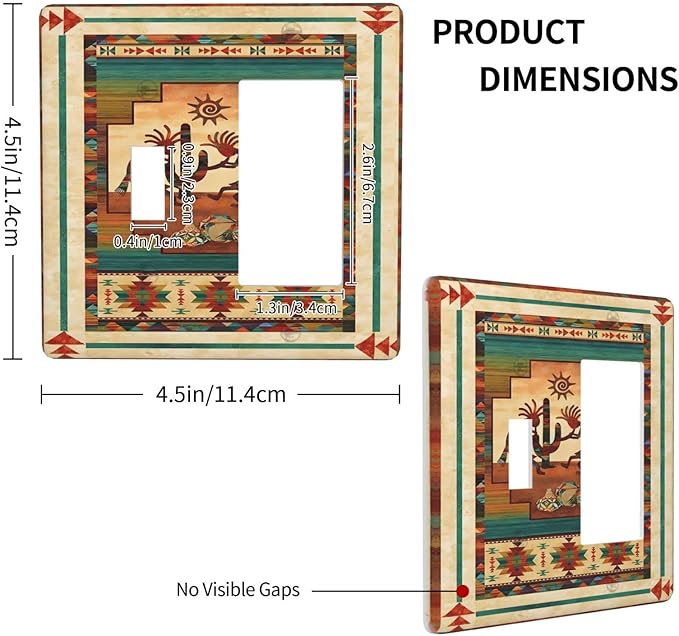 Decorative Outlet Covers Native American African Afro 2 Gang Wall Plate Single Toggle 1 Rocker Light Switch Cover Switch Plate Covers Faceplate for Home Bedroom Decor