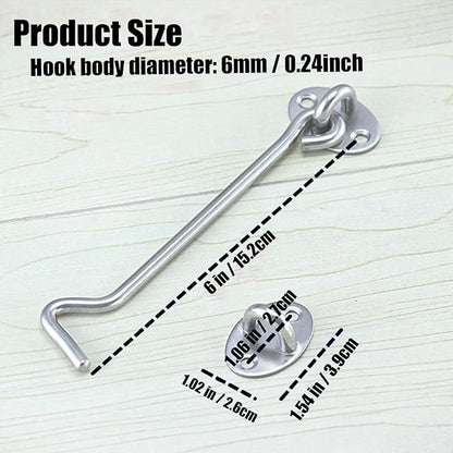 4 Pack Barn Door Latch Door Lock Hardware, Sliding Door Lock Eye Hook Latch with Screws, Rust-Resistant Metal Gate Latch, Privacy Hooks Latch for Inside Door