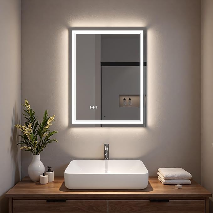 LED Bathroom Mirror with Lights, Wall Mirrors