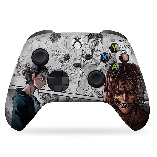 DreamController Attackk On Titan Custom X-box Controller Wireless compatible with X-box One/X-box Series X/S Proudly Customized in USA with Permanent HYDRO-DIP Printing (NOT JUST A SKIN)