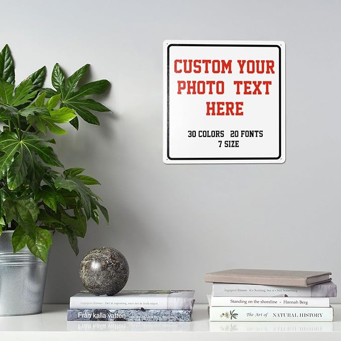 Custom Signs Outdoor Metal Sign - 8 x 8 Personalized for Business, Workplace, Office, Home, Delivery Signs, Road Garden Hazard Intersection Parking Decorative