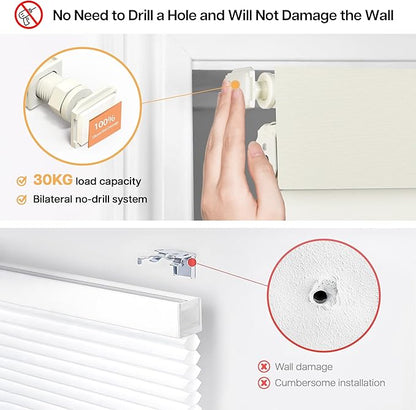 LazBlinds No Drill Blinds for Indoor Windows, Blackout Roller Shades, Cordless Window Blackout Blinds, Thermal Insulated Fabric UV Protection for Home and Office, 27" W x 72" H, Cream