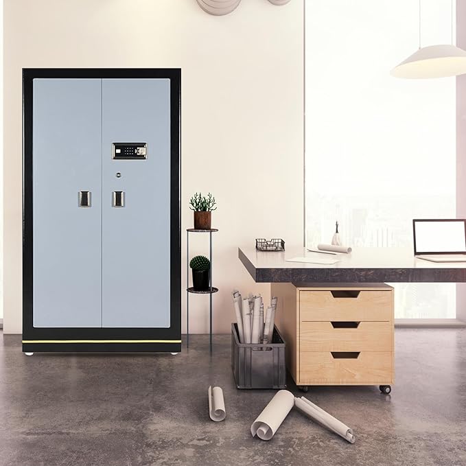Extra Large Safe - MLJ 38.9 Cu Ft Heavy Duty Safety Box with Fingerprint & Digital Keypad Lock, Heavy Duty Large Home Safe wth 4 Removable Shelves,Perfect for Home, Office, Garage, Business Use