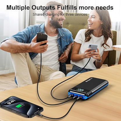Portable Charger Power Bank 52800mAh Powerbank PD 30W and QC 4.0 Fast Charging Built-in Bright Flashlight LED Display 2 USB 1Type-C Output External Battery Pack for iPhone,Samsung
