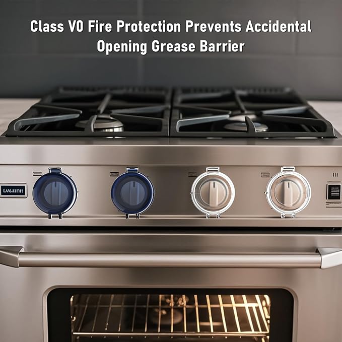 Stove knob Safety Covers for Child Upgraded Unlock Universal Size with Adult Two-Finger, Dual-Key Press Gas Stove Knob Locks Water Resistant Oil Resistant and High Temperature Resistant（5+1 Pack.）