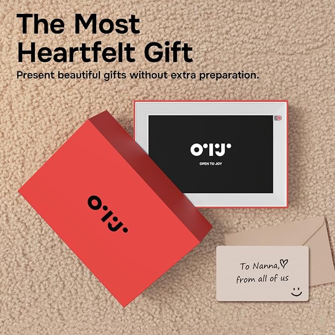 OTJ Frameo Digital Picture Frame 10.1" - 32GB WiFi Smart Photo Frame for Gifts & Home Display - Share Pictures Instantly via App, Christmas Birthday Gift for Mom Dad Grandparents
