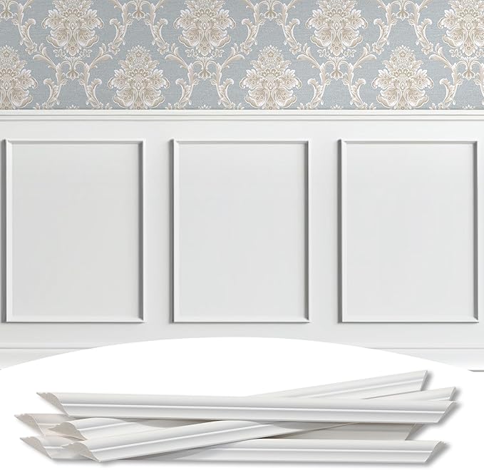 3-Frame 16" x 20" Premade Accent Wall Molding Kit, Ready-to-Assemble Wainscoting Panels, Pre-Cut Chair Rail Moulding Trim Picture Frame for Home Décor