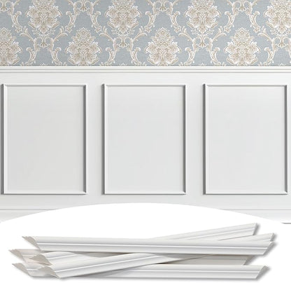 3-Frame 16" x 20" Premade Accent Wall Molding Kit, Ready-to-Assemble Wainscoting Panels, Pre-Cut Chair Rail Moulding Trim Picture Frame for Home Décor