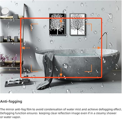 LED Bathroom Mirror Wall-Mounted Vanity Mirror with Anti Fog,Dimmable Waterproof Smart Touch Button Makeup Mirror with Lights Vertical & Horizontal (36x24 Inch)