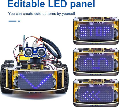 KEYESTUDIO Smart Car Robot,4WD Programmable DIY Starter Kit for Arduino for Uno R3,Electronics Programming Project/STEM Educational/Science Coding Kit for Teens Adults,15+