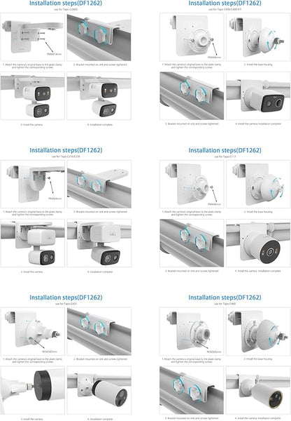 HOLACA Gutter Mount Compatible with Tapo 2K 3MP Indoor/Outdoor Dual Lens Pan/Tilt Security Camera, TP-Link Tapo C246D/C236/C216/C217/C113/C420/C400/C400 Kit/C460 Security Camera