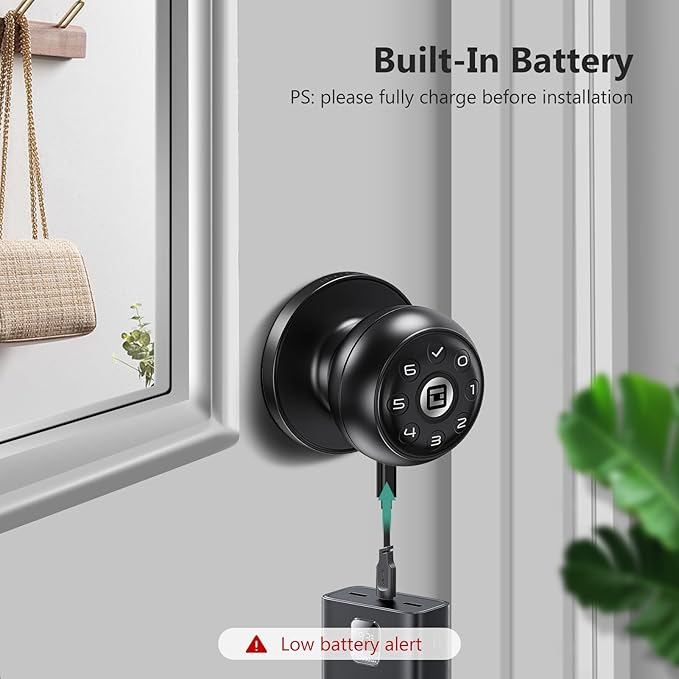 GeekTale Smart Door Lock with Keypad, Electronic Door Lock with Code, Digital Door Knob, Smart Lock with App