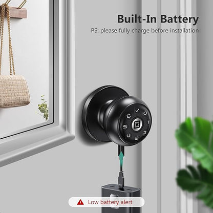 GeekTale Smart Door Lock with Keypad, Electronic Door Lock with Code, Digital Door Knob, Smart Lock with App
