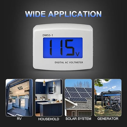 DROK Electric Voltage Testers 2pcs, AC 80-300V LCD Display Flat Plug Voltmeter Electrical Outlet Tester Plug in Digital Voltage Meter