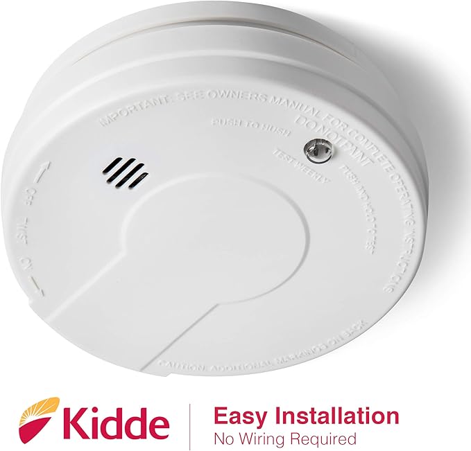 Kidde Smoke Detector, 9-Volt Battery Operated, Photoelectric Smoke Alarm, Battery Included