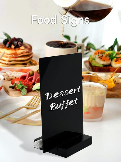 2 PCS Desktop Black Dry Erase Board with Stand - 8” x 6” Small Acrylic Black Board with Marker and Magnetic Clip, Reusable Desk Notepad, to-Do List, Menu Board Signs for Bar, Office, Home