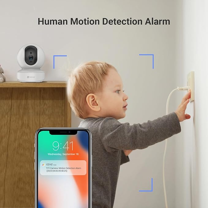 EZVIZ C6N 3MP Indoor WiFi Pan & Tilt Camera, Motion Detection with H.265 Video Technology, Smart Tracking, Smart Night Vision, Two-Way Talk - White