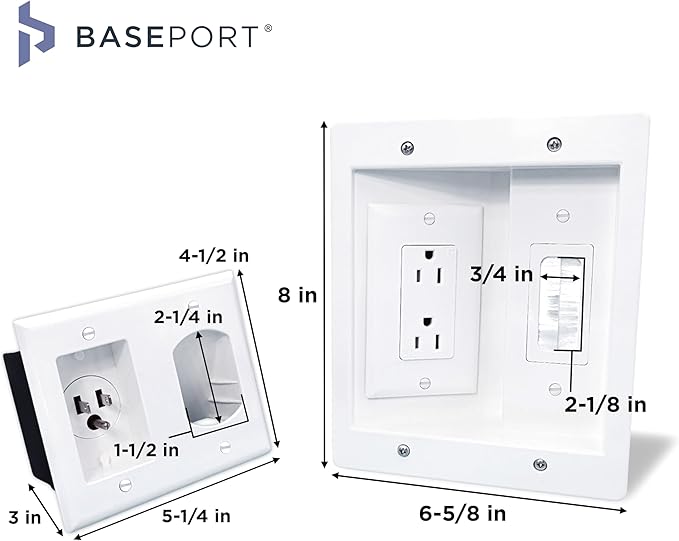 In Wall Cable Management Kit - Hide Wires Wall Mount TV Kit with Wall Cable Pass Through, Complete Cord Hider for Wall Mount TV