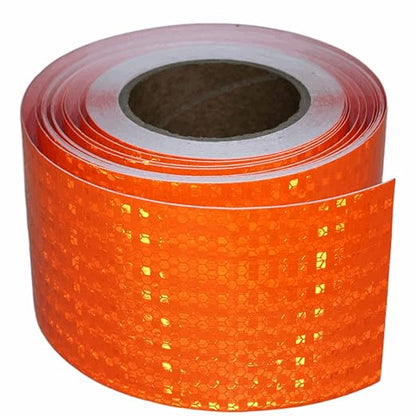 Orange Reflective Tape Outdoor Waterproof 4 inch Wide, High Visibility Warning Safety Industrial Marking Tape (68 feet)