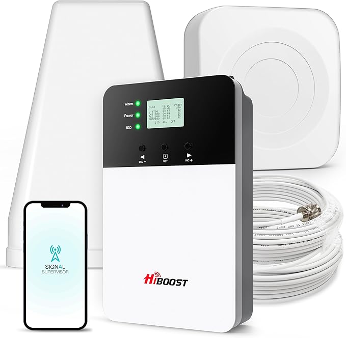 Cell Phone Booster for Home Office, Cover 8000 sq ft with 2 Indoor Antennas for All US Carriers, Cell Phone Signal Booster for Destination RV 4G 5G LTE Verizon AT&T T-Mobile APP Support FCC