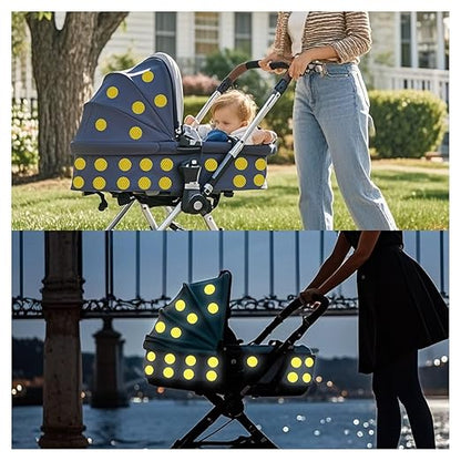 Non Fading Yellow Reflective Stickers 1-inch Diameter Round Reflector, Outdoor Waterproof High Visibility Warning Adhesive Tape (50 Pcs)