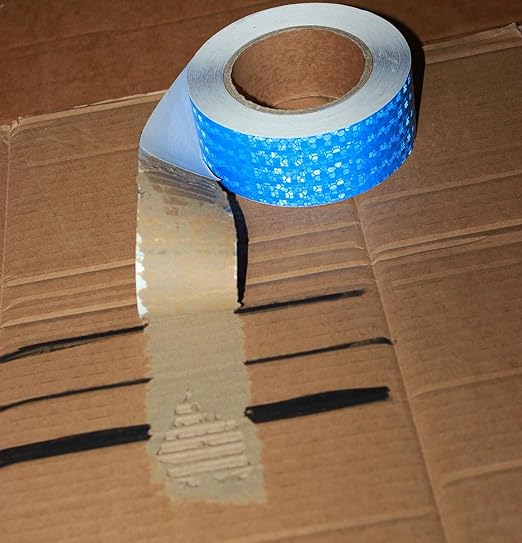 Blue Reflective Tape 2 inch Wide, Outdoor Waterproof High Visibility Warning Industrial Marking Tape, Safety Stickers (68 feet,5 Rolls)