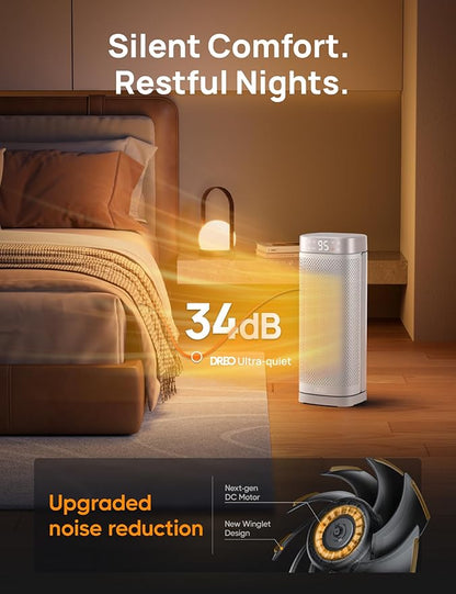 DREO Space Heaters for Indoor Use, Fast Heating Portable Heaters with Remote, Large PTC Ceramic Electric for Bedroom, 12H Timer, 70° Oscillation, Overheat Protection, 1500W Safety Heat for Home Office