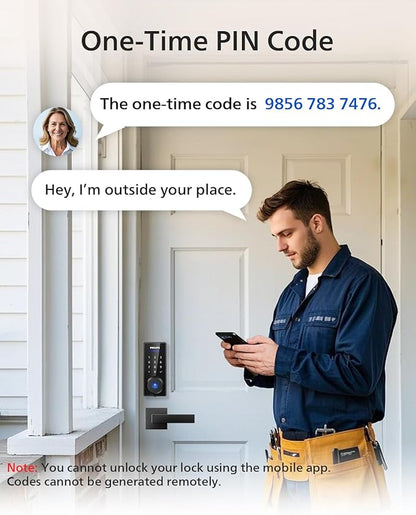 Philips Front Door Lock Set, Electronic Fingerprint Lock with 2 Lever Handles, Keyless Entry Door Lock with Handles, Auto Locking, Fingerprint Unlock, Touchscreen Keypad with Key