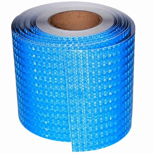 Blue Reflective Tape 6 inch Wide, Outdoor Waterproof High Visibility Warning Industrial Marking Tape, Safety Stickers (68 feet)
