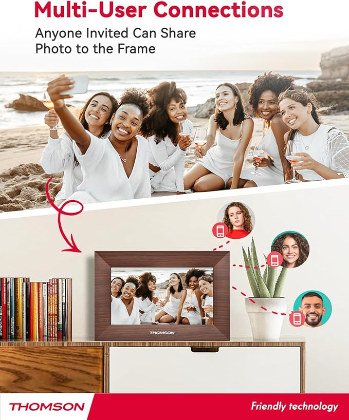 7 Inch Digital Picture Frame, Digital Photo Frame WiFi with 32 GB, 1280x800 HD IPS Touch Screen, Auto-Rotate, Slideshow, Share Photos/Videos Instantly from Anywhere Great Gift (7 Inch WiFi)