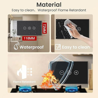 Smart Dimmer Switch Neutral Wire Required, 2.4GHz WiFi Dimmer Light Switch with Remote Voice Control, Tempered Glass Panel, Compatible with Alexa and Google Home, Black WiFi Dimmer