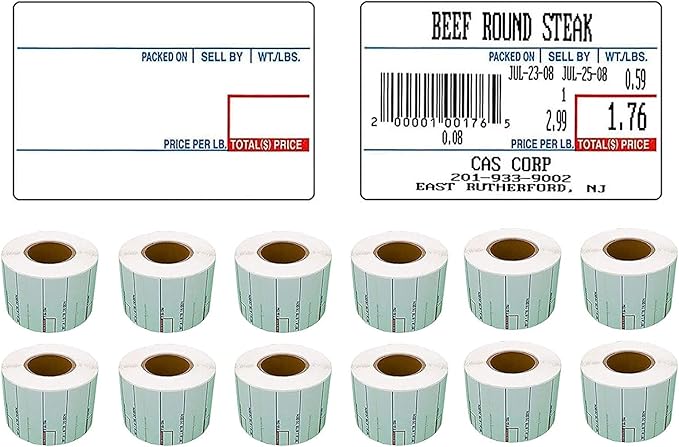VisionTechShop LST-8010 Printing Scale Label, 58 x 40 mm, UPC 12 Rolls of 700 Labels