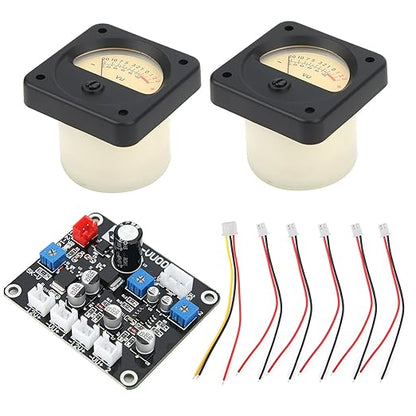 Premium VU Meter Audio Level Indicator with Backlight DB Tester Power Amplifier Kit 2Pcs Set for Professional Sound Engineers Home Studio Car Audio DIY ABS PCB Material