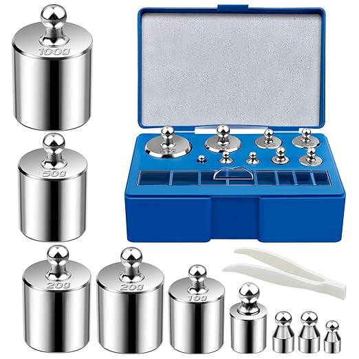 UCEC Calibration Weights for Digital Scale, Scale Weights Calibration Weights Kit, 1g 2g 5g 10g 20g Gram Weight Set with Storage Box and Tweezer