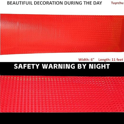 Red Reflective Tape Outdoor Waterproof 6 inch, High Visibility Warning Industrial Marking Tape, Safety Stickers (11 feet)