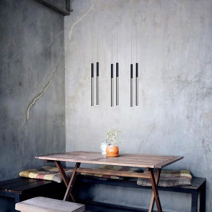 ALTAIR 6 Mini Pendant Lighting Black-Nickel - LED Hanging Light Fixture for Kitchen Island, Bar, Foyer - Cluster Pendants - Dimmable, Adjustable Wire, Lamp Bulb Included
