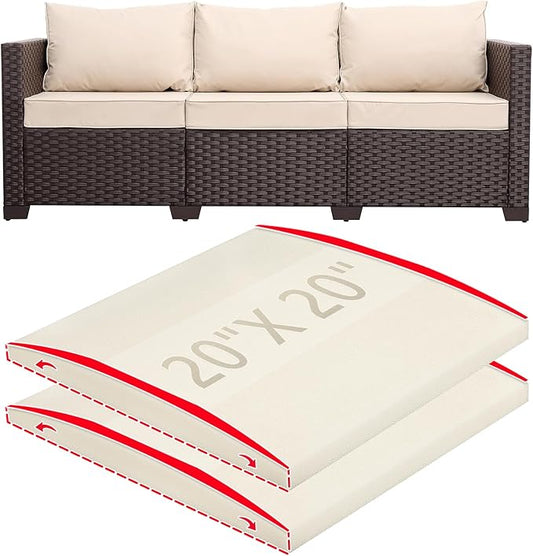 HAVARGO Couch Cushion Support for Outdoor Sagging Seat 20x20x2 Inches Couch Supports for Sagging Cushions, Quick-Drying and High Density Foam Sofa Cushion Support with Anti Slip Mesh Fabric Set of 2