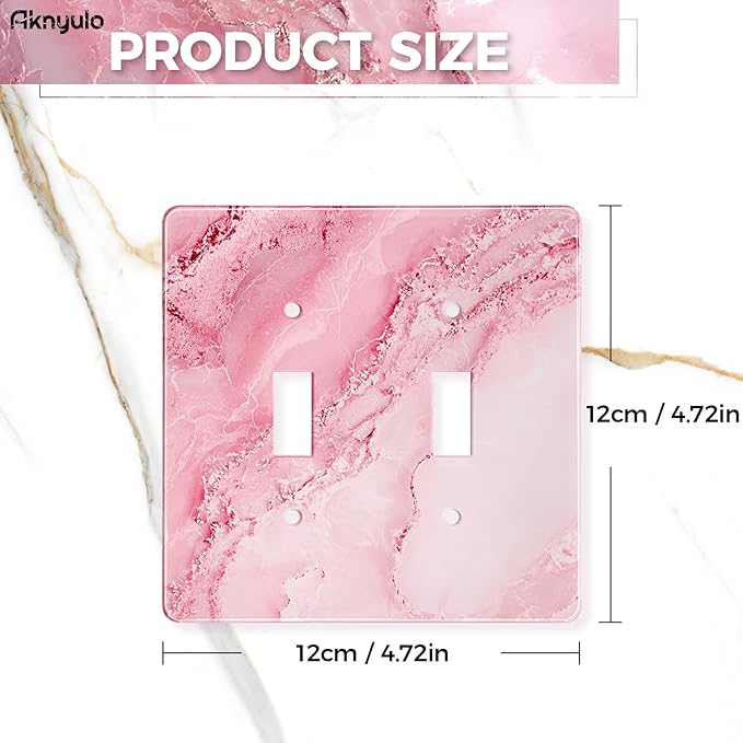 Abstract Pink Marble Design Acrylic Switch Wall Plate Double Gang Toggle Light Switch Covers Decorator Plate Outlet Wall Plates