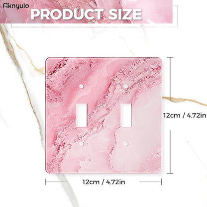 Abstract Pink Marble Design Acrylic Switch Wall Plate Double Gang Toggle Light Switch Covers Decorator Plate Outlet Wall Plates