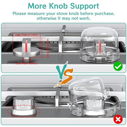 AOSITE Stove Knob Covers for Child Safety - 5 Pack Upgraded Gas Stove Knob Covers with Strong Adhesive, Double Design Childproof Oven Knob Covers for Kids and Pets, Stove Guard Baby Proofing
