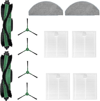 12 Pack Accessories Kit Compatible with iRobot Roomba Essential 100 Series 104 105 Combo Y0140 Y0110 Q011 Q0120 Q0520 Vacuum,1 Roller Brush＆ 4 Side Brushes＆4 Filters & 2 Mopping Pads Replacement Parts