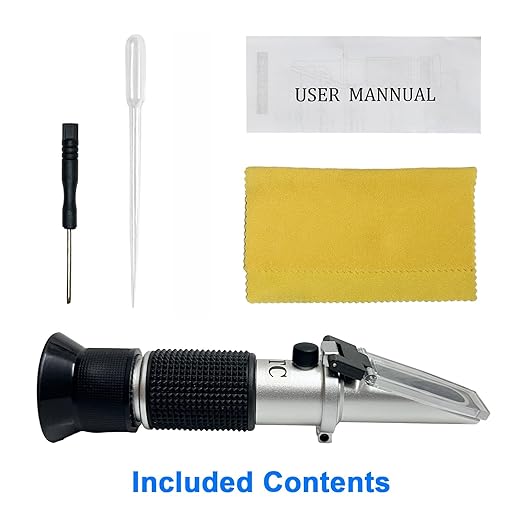 5-in-1 Refractometer for DEF Urea Concentration, Windshield Washer & PG/EG Antifreeze Freeze Point, Battery Specific Gravity - Refractometer for Coolant, Antifreeze, and Diesel Fluid