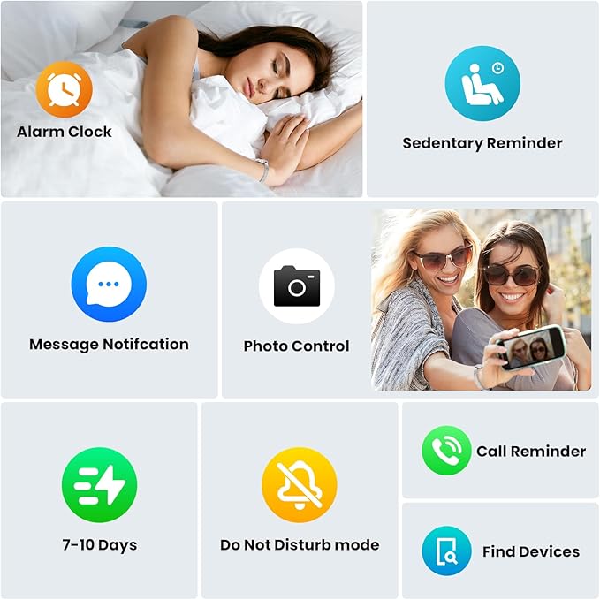 Mingtawn Women's Smart Bracelet with 2 Bands, Health Fitness Tracker, 24/7 Heart Rate/Blood Oxygen/HRV/Sleep Monitor, Fashion Emerald Wristband with Message/Call Reminder Free Subscription (Silver)
