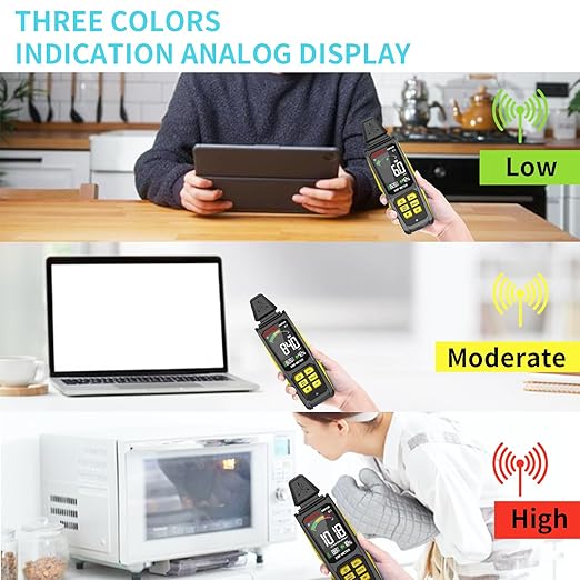 EMF Detector, MESTEK 5 in 1 EMF Meter Radiation Detector, Electric Field, Radio Frequency Field Temperature, Magnetic Field Strength Meter, Rechargeable EMF Reader Home EMF Detection and Ghost Hunting