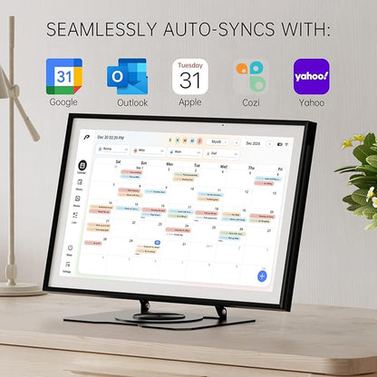 Digital Calendar, 15.6 inch Wall Planner & Chore Chart, Rechargeable Full HD Touchscreen Display, Portable Smart Family Organizer, Event Planner, Desk and Wall mountable, No Subscription, Christmas Gifts for Dad Mom