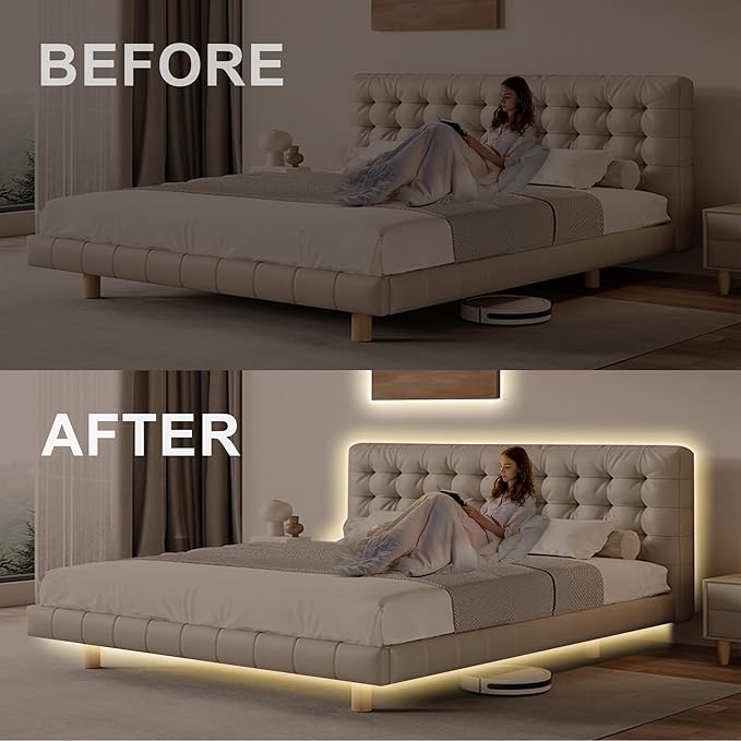 32.8ft Smart COB LED Strip Light, Tunable White 2700K-6500K Dimmable Bright WiFi Led COB Light Strip Compatible with Alexa and Google, White CCT COB Led Light for Kitchen Cabinet, Room