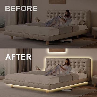 6.56ft Smart COB LED Strip Light, Tunable White 2700K-6500K Dimmable Bright WiFi Led COB Light Strip Compatible with Alexa and Google, White CCT COB Led Light for Kitchen Cabinet, Room