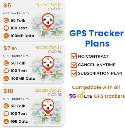 SpeedTalk Mobile GPS Tracker SIM Card Starter Kit | 3 in 1 Universal Simcard: Standard, Micro, Nano for Kids Senior Pet Car Fitness Activity 5G 4G LTE Tracking Devices | No Contract