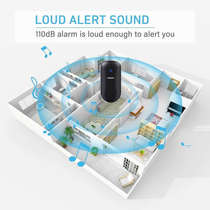 SECRUI Door Chime, Door Sensor Chime for Door Opens – Door Ringer with 500ft Operating Range 58 Chime 110dB LED Indicators –Entry Alert Chime for Business/Home/Office (1 Receiver+2 Sensors)